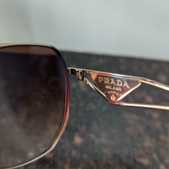 Prada Women's Gold Sunglasses - Picture 6 of 6